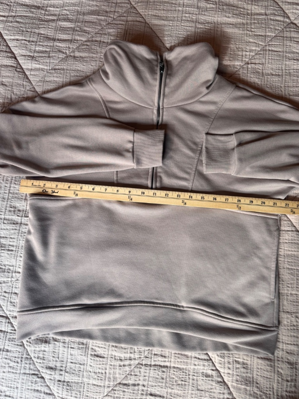 Wilo The Label Half Zip Pullover Sweatshirt Taupe Size Small - Picture 6 of 7